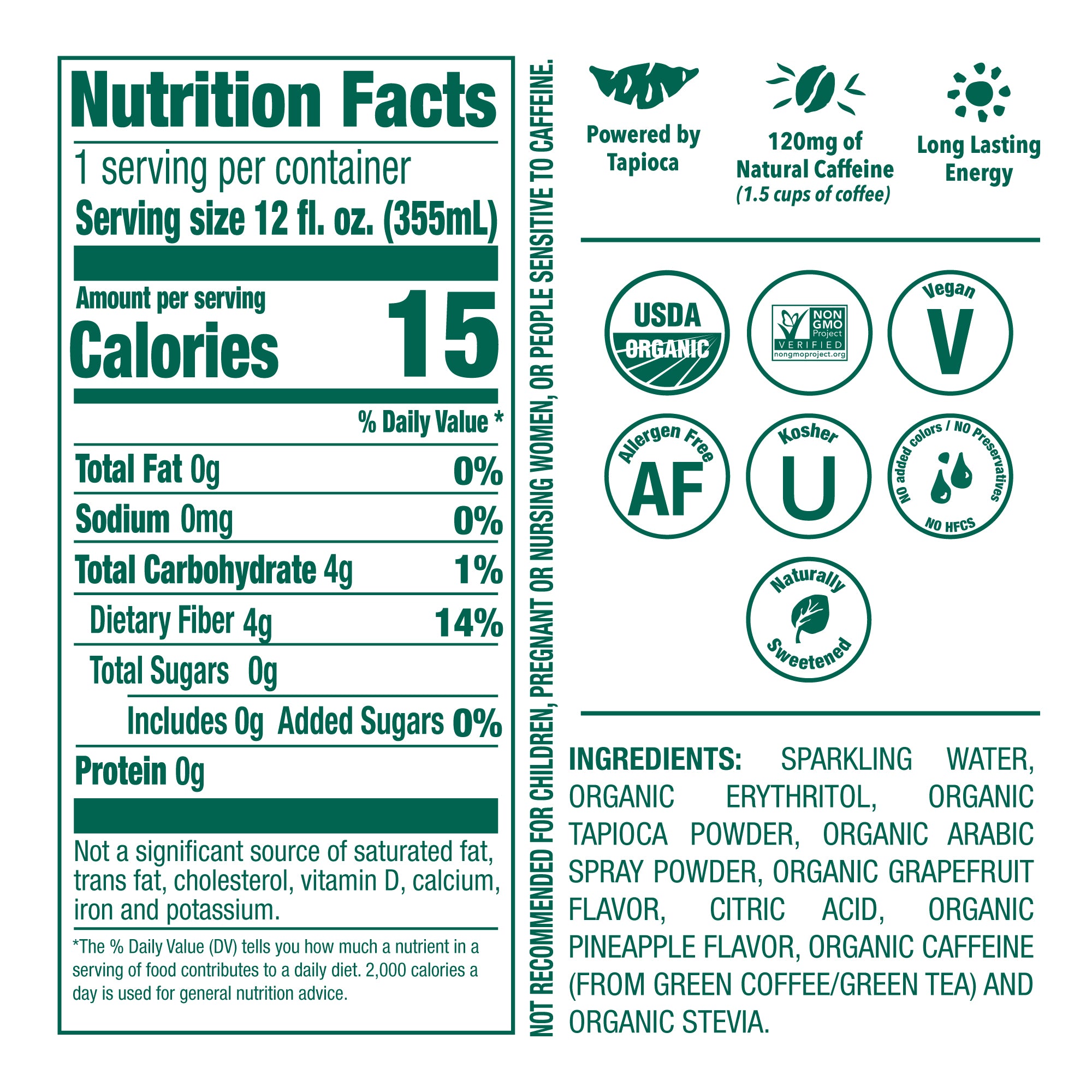 OCA ZERO SUGAR PINEAPPLE - GRAPEFRUIT 12 PACK