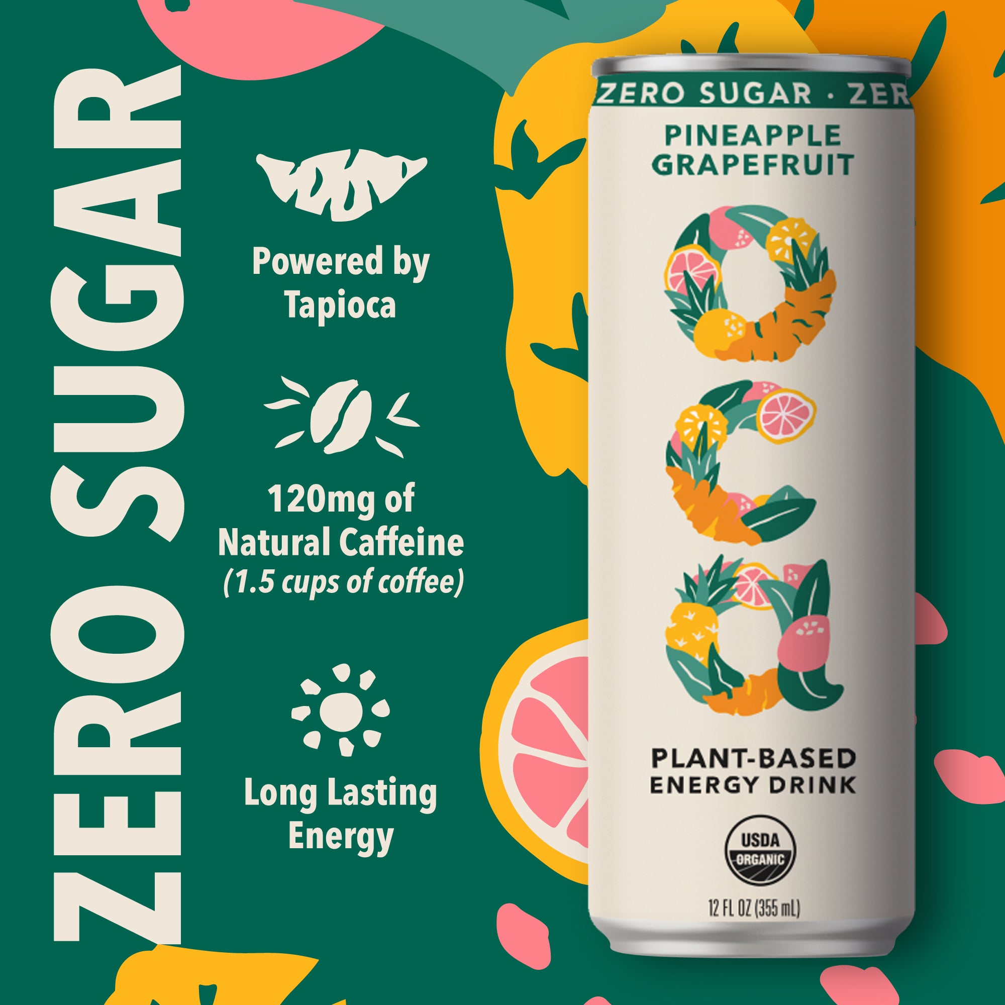 OCA ZERO SUGAR PINEAPPLE - GRAPEFRUIT 12 PACK