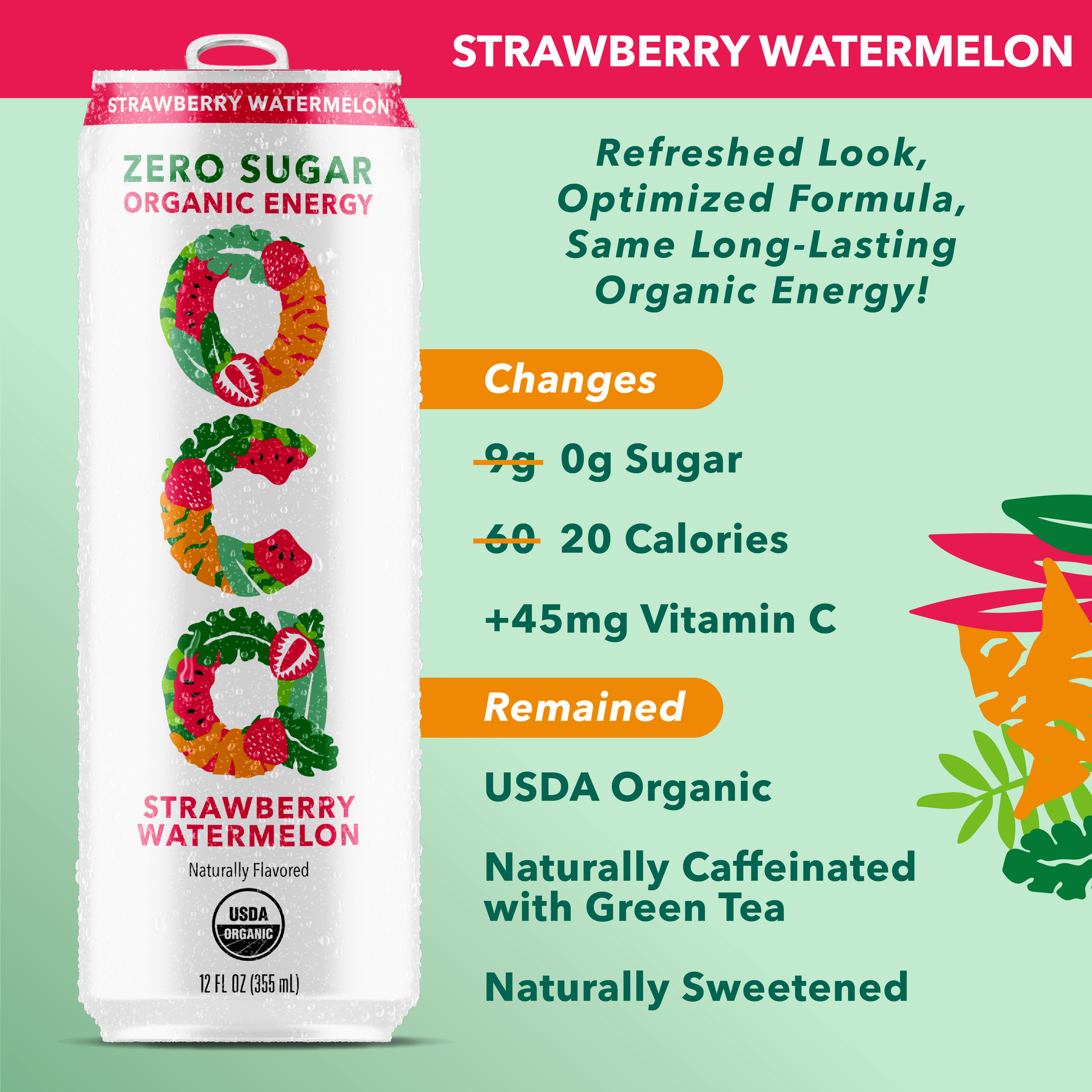 OCA ZERO SUGAR STRAWBERRY WATERMELON 12 PACK