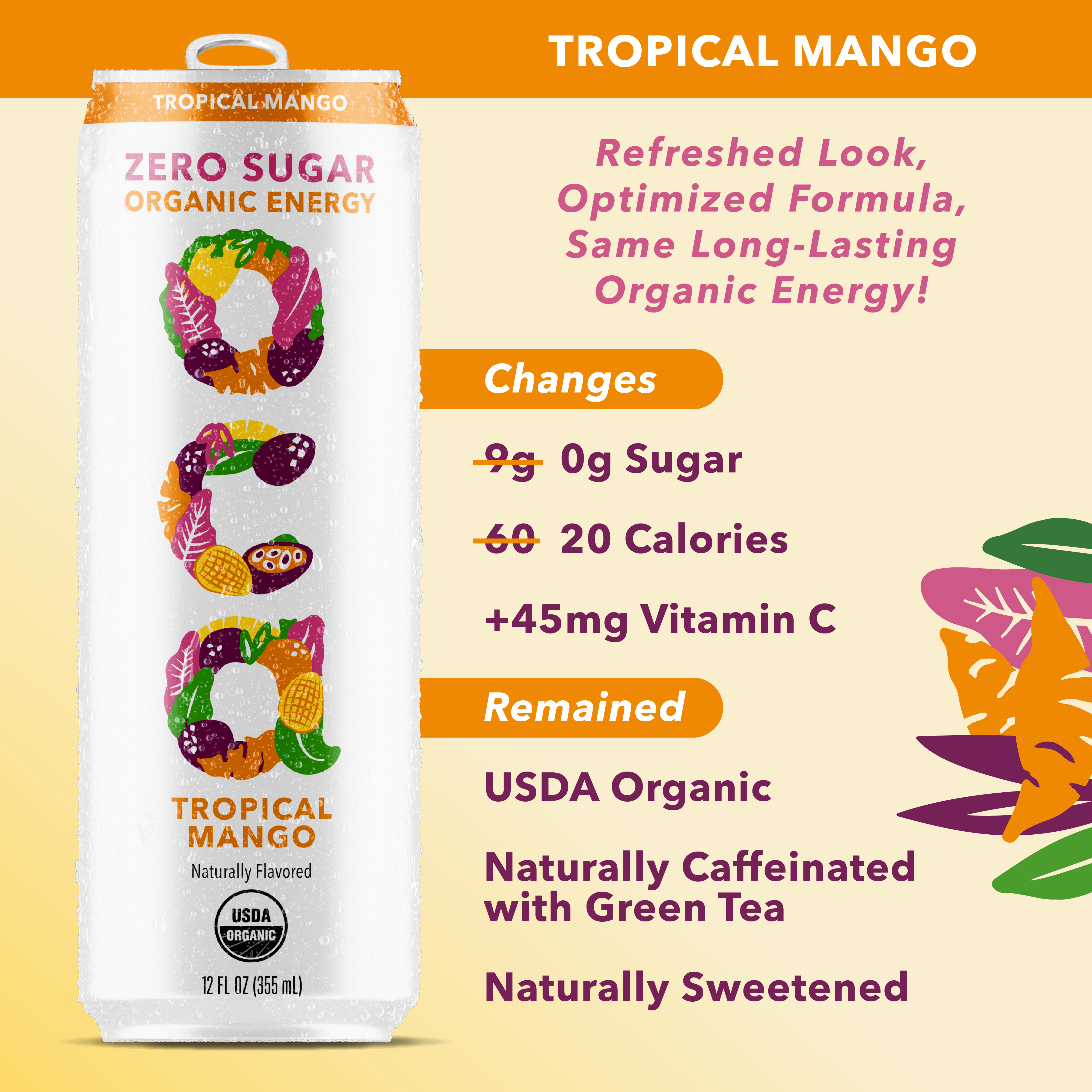OCA ZERO SUGAR TROPICAL MANGO 12 PACK